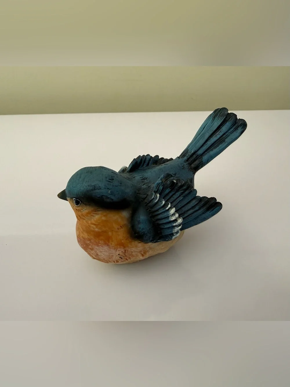 Blue and Orange Decorative Bird Figurine